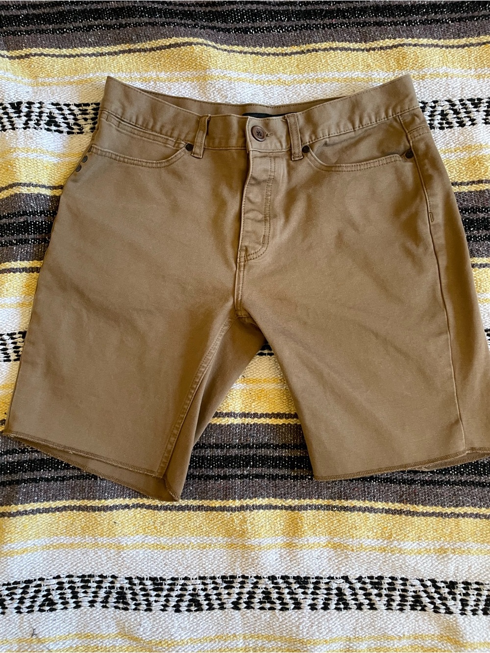 KR3W Y2K Men's Brown Flat-Front Shorts
